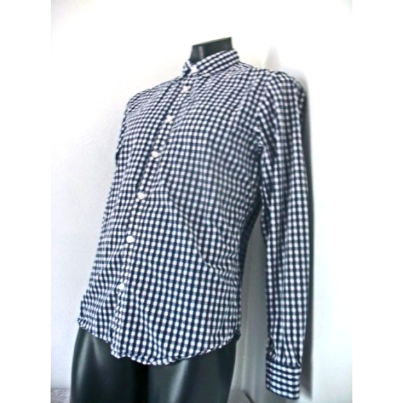 A&I GINGHAM PLAID MENS SHIRT REGULAR FIT BLACK WHITE SIZE M - Picture 11 of 11